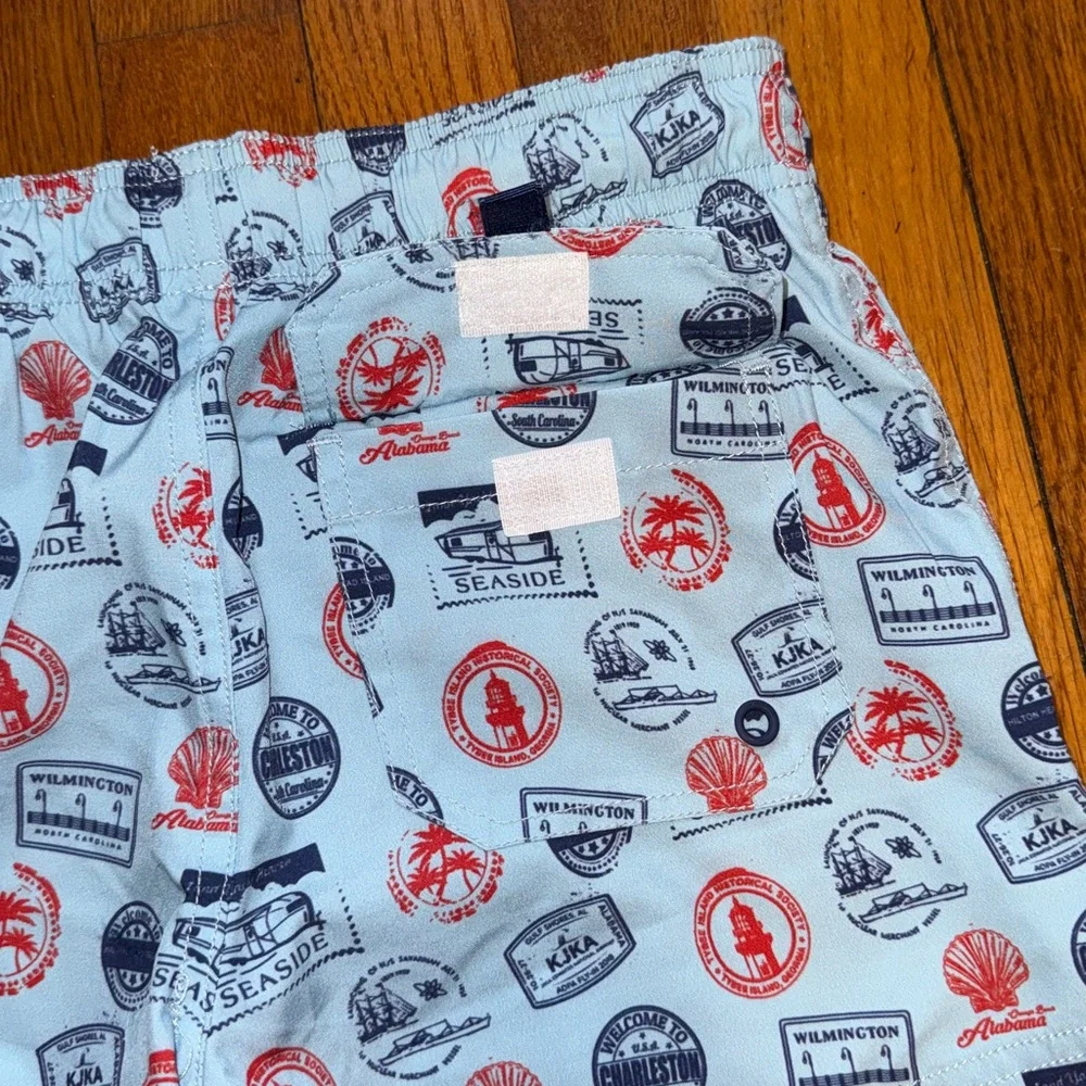 Southern Proper Boys Blue Stamps Swim Trunks Size Small (6/7) - Picture 4 of 5